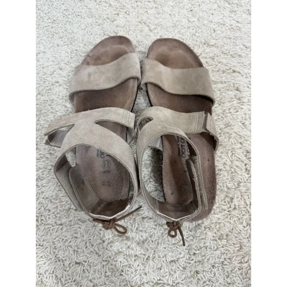 Naot Women's Tan Suede Larissa Comfort Sandals Size Euro 40 US 9 Ankle Tie Boho - Picture 4 of 12